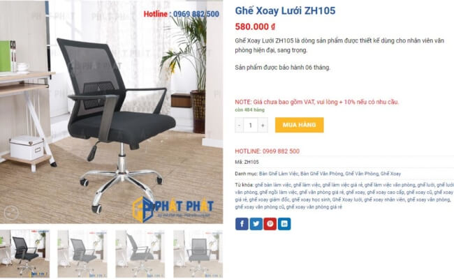  Ghế xoay văn phòng loại nhỏ giá dưới 600K bán chạy nhất - 1